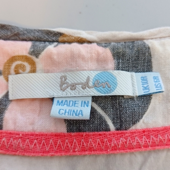 Boden 100% Linen Floral Print Sz 6R Midi Dress - Picture 10 of 11